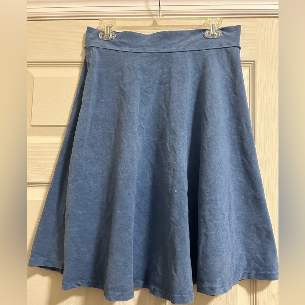 Kiki Rikki Denim-Wash Skater Skirt (25 inch)
